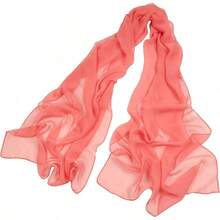 2025PANTONIGHT Long Chiffon Sheer Scarf For Womens - 062 Watermelon Red - View 12