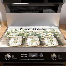 3pcs Stove Mat, Flower Vase Draining Mat, Bring Texture To Kitchen, Trivet, Dish Drying Mat, Heat Resistant, Non-Slip, Scratch-Resistant, Easy To Clean, Suitable For Stove, Countertop, Cabinet, Dishwasher, Washing Machine, Dryer, Induction Cooker And Ironing Board, Glass Ceramic Stove Protector, Heat Resistant Non-Slip Stove Cover, Coffee Mat, Coffee Maker Mat - Multicolor - View 5