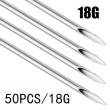316 Stainless Steel Needles - 12G, 13G, 14G, 16G, 18G, 20G, Suitable For Ear Cartilage, Ear Lobe, Helix, Conch, Nose, Tongue, Eyebrow, Lip Piercing Tools - Silver - View 17