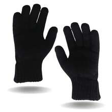 Women's Knitted Glove For Cold Winter Days - 黑色 - 查看 3