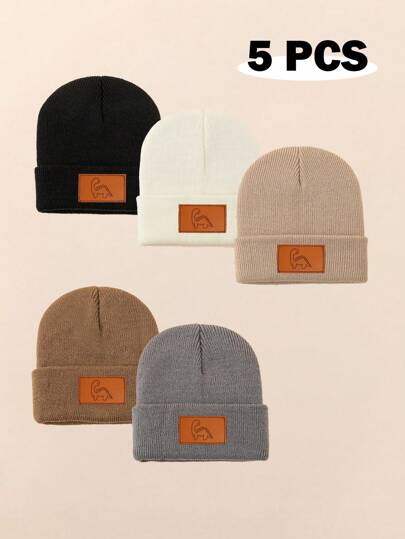 5 Pieces Baby Beanie Hat, Children's Knitted Hats Warm Baby Knitted Hats Boys And Girls Cute Fashion Knitted Hats Daily Party Baby Knitted Hats Autumn And Winter Outdoor Accessories