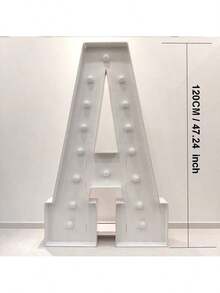 4FT 3D Lighted Letters KT Board Marquee Letter Light With Warm Cold White Lights – Party Decor Kit For Thanksgiving, Christmas, Birthdays, New Year's Party,Weddings & Graduation Events - 白色 - 查看 3