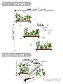 3 件植物设计墙贴、贴纸、墙贴花、乙烯基贴花用于家居装饰、春季装饰品让您的家焕然一新、拉玛装饰贴纸礼物生日毕业学校装饰学校惊喜宿舍装饰返校房间装饰学校用品 - 彩色 - 查看 16