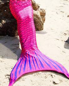 Mermaid Tails With Monofin For Girls And Boys Swimming Mermaid Swimsuit Bikini With Fins - 玫瑰紅 - 查看 2