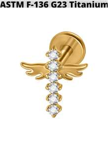 1PC G23 Titanium Zirconia Hexagram Lip Studs Internal Thread Zirconia Butterfly Ear Helix Tragus Cartilage Helix Earrings Body Piercing Jewelry