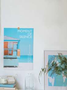 6张极简主义艺术摄影风景海报，装饰照片材料贴纸，A3装饰画纸，卧室墙贴，无框（赠送：2张随机颜色贴纸）