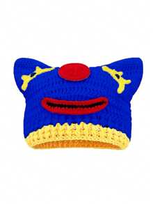 1 件男女通用手工编织小丑风格便帽，有趣独特的街头嘻哈 Y2K 帽 - 小丑 - 查看 7