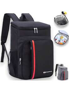 Thermal Backpack Cooler Capacity 23L Waterproof Portable Picnic Hot Cold Ref MM.Loja - Gris - Ver 3