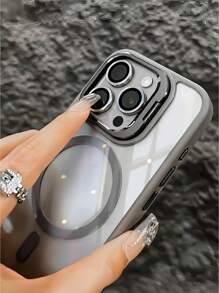 高级加厚磁吸防震手机壳，适用于 16/15/14/13/12/11 Pro Max Plus，包含支架和后盖玻璃保护膜，防水、防震、防刮。