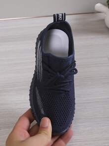 1 par de zapatos deportivos con cordones simples para niños y niñas, cómodos y duraderos, adecuados para la primavera - Azul - Ver 3