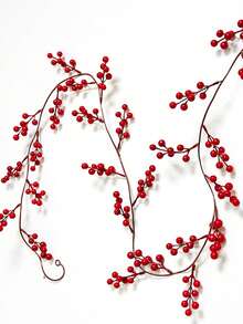 1pc/Pack Artificial Red Berry Rattan Christmas Tree Decor, Home Party Decoration, Fake Berry Rattan Home Decor Christmas Decorations Room Decor