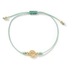 SHINUS BOHO 1pc Vintage Style Metal Virgin Mary Pendant Braided Bracelet Set, Religious Blessing Jewelry For Women