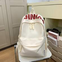 FRIFUL Japanese-Style Minimalist Versatile Large Capacity Solid Color Campus Backpack, 2025 Spring New Lightweight Commuting Student Double-Shoulder Bag, New Style Fresh Girl Travel Small Backpack, Japanese Ins College Style University Student Class Backpack. - Multicolor - View 6