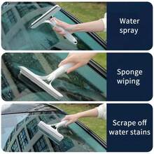 3-In-1 Sprayer Bristle Brush Wiper Strip Window Cleaning Wiper Multifunctional Glass Mirror Wiper Microfiber With Spray Bottle Scrub Home Car Cleaning And Home Cleaning Tools Suitable For Outdoor Gardens Clean Yourself Car Doors, Windows And Windshield Cleaner Portable Easy Storage (White + Yellow + Blue) - Multicolor - View 4