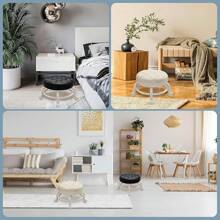 360 Rotating Low Stool,Rolling Pulley Low Stool With Wheels - White - View 6