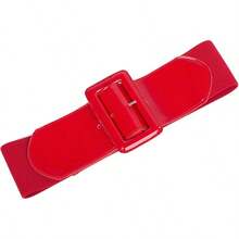 Women's Stretchy Belt 1950s 3 Inch Wide Elastic Belts - Merah - View 9