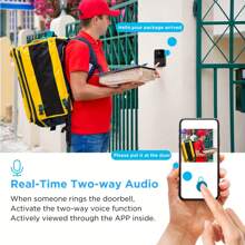 1 件迷你 Wifi 视频门铃带摄像头无线手机遥控智能可视门铃双向通话照片记录语音更改功能内置 USB 可充电电池 - 彩色 - 查看 5