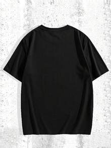 BOY's Gothic Skull &Amp; Crossbones Print T-Shirt - Streetwear Style 100% Cotton Blend, Breathable Regular Fit Short Sleeve Tee For Summer Spring Outdoor Fitness &Amp; Casual Wear - màu đen - Xem 2