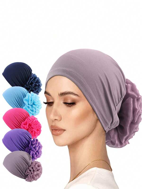 1 pieza Nuevo sombrero de pañuelo floral, pañuelo para la cabeza, gorro para quimioterapia, sombrero para boda