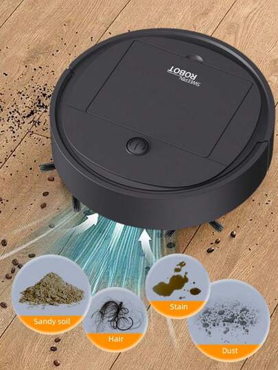 In Robot Stofzuiger Cleaner Mop Combo, USB Rechargeable, Strong Suction, 60 Mins Runtime, Slim Quiet Pet Hair, Hard Floors Cleaning, Auto Direction Mop, Hair Rechargeable view 8