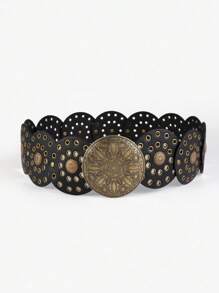 1 Peça Cinto Feminino de Couro PU Estilo Vintage Boêmio Retrô, Estilo Cowgirl Ocidental Retrô para Todas as Estações, Escola