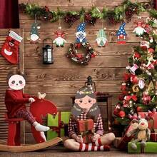 10 件未完成的圣诞装饰品 - 木制精灵雕像，用于 DIY 绘画和装饰，5 种不同的精灵设计，适合作为节日礼物或卧室、客厅的家居装饰