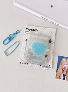 1 PC Transparent Shiny 2-Inch Card Album Boutique Keychain Pendant Photo Album Student Photo Id Photo Storage Album