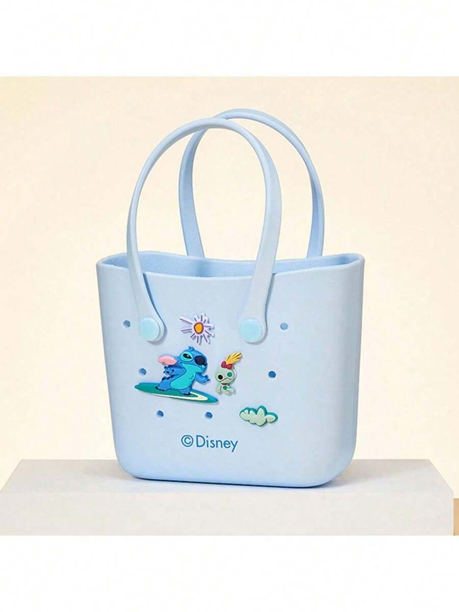 Bolsa de bento pequeña con agujeros de Stitch con licencia oficial de MINISO. Diseño único con agujeros para mayor transpirabilidad y ligereza. Material de alta calidad fácil de limpiar. Práctica y llamativa para comidas en el trabajo, picnics y salidas (1 pieza) - Azul - Ver 1