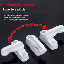 No Drill Paste-On Child Safety Window Locks, Suitable For Sliding Windows - Multicolor - View 5