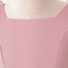 Girls' Satin Bow Decor Dress, Elegant Flower Girl Dress For Wedding, Pageant, Performance