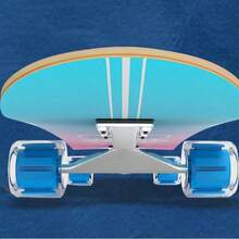 Deskorolka dla początkujących nastolatków i dorosłych, deskorolka z podwójnym kołem i czterema kołami, dostawa losowego wzoru - Wielokolorowe - Zobacz 3