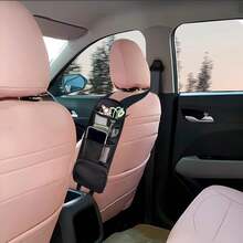 EIGIIS 1pc Multi-Pocket Car Seat Organizer - Durable Polyester, Versatile Hanging Storage For Phones, Wallets, Glasses, Mesh Pockets, Easy Clean, Suitable For Cars, SUV, Trucks