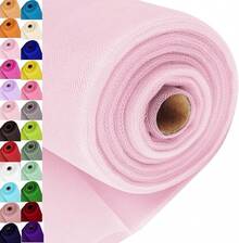 Tulle Fabric Rolls, 54 Inch By 10 Yards (30 Ft) Tulle Ribbon Wedding Party Decoration Sheer Fabric Spool Bolt, Ceiling Decor, Tutu Skirt, Wrapping, Soft & Drape () - Baby Pink - View 13