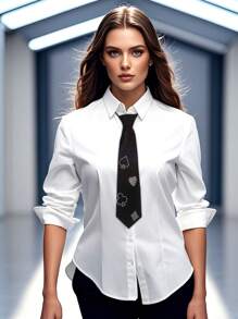 1件装女士朋克风奢华系带可拆卸领子，原创创意设计，百搭优雅休闲时尚，适合圣诞装饰的新款连衣裙