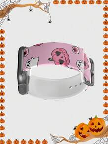 1pc Halloween Orange Pumpkin & Black Ghost Soft Elastic Breathable Comfortable Wristband Replacement Watch Band Compatible With Samsung, Garmin, Honor Smartwatches, Apple Watch 38mm 40mm 41mm 45mm 44mm 42mm 49mm, Fashionable Casual Multi-Color Silicone Watch Band Compatible With Apple Watch Ultra Series SE/10/9/8/7/6/5/4/3/2/1, 1pc Colorful Flower Soft Elastic Breathable Comfortable Wristband Replacement Watch Band Compatible With Apple Watch