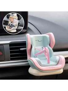 1pc Car Vent Clip Decor Doll Seat Doll House Accessory With Safety Belt, Random Style