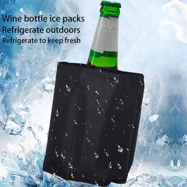 Ice Pack/Wine Sleeve Red Wine Chilled Ice Pack Black Gel Nylon Liquid Red Wine Drink Cooling Portable Ice Pack Ice Pack
