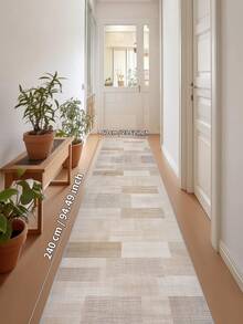 1 块米色地毯，现代简约风格，长条地毯，900 克/平方米，0.5 厘米厚度，防滑，可水洗和机洗，家居装饰，客厅，厨房，走廊，卧室，餐厅，办公室，四季皆宜 - 米色 - 查看 5