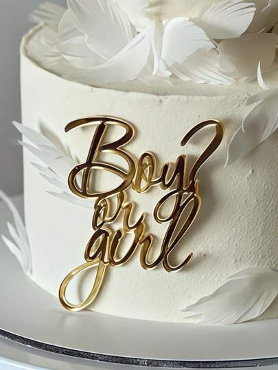 1pc/3pcs/5pcs Acrylic Welcome Baby Birth Cake Decoration, Baby Shower Party Decoration Supplies, Gender Reveal "Boy Or Girl"Cake Decoration, Youngsters Shower Party&Birthday Party Cake Topper, Perfect For Dessert Table Decoration, Cake Decorations, DIY Cake Decoration Supplies, Baking Decoration, Baking Supplies, Cake Supplies, Furniture Kitchen Essentials, Holiday Gifts