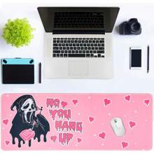 Large Gaming Mouse Pad 31.5 X 11.8in Desk Mat For Office Mousepad Anti-Skid Rubber Base Soft Comfortable And Durable Desk Pad (Pink)