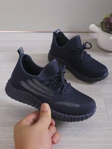 1 par de zapatos deportivos con cordones simples para niños y niñas, cómodos y duraderos, adecuados para la primavera - Azul - Ver 6