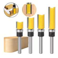 Brocas Rectas Perfiladoras Con Balero Atrás Para Router 4pcs - Amarillo - Ver 1