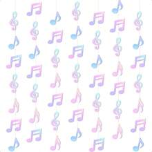 Cindeer 8 Pcs Music Notes Party Decorations Musical Birthday Hanging Decorations Music Notes Paper Garland Banner For 50s 80s Birthday Baby Shower Wedding Party Supplies Ceiling Decor Iridescent-0162 - 粉紅紫色 - 查看 1