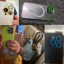 3 paquetes de protectores de lente luminosos de colores aleatorios para iPhone 16e/16Pro Max/16Pro/15Pro Max - Anillo que brilla en la oscuridad, resistente a arañazos 9H, regalo sorpresa con herramientas, nueve colores seleccionados al azar