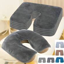 HMQ beauty Heated Massage Desk Cradle Cover Salon Massage Bed Hole Towel Spa U-Shaped Facial Pillow Headrest Cushion Relax Chair SPA Facial Rest Cover