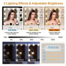 INS Cream Style  Scandinavian Solid Wood LED Makeup Mirror Desk - Dimmable LED Light, Large Drawer With Partition | 1-Piece Workstation For Girly Princess Vibe | Neat Storage For Cosmetics & Skincare | Fresh Aesthetic, In Stock & Fast Shopping