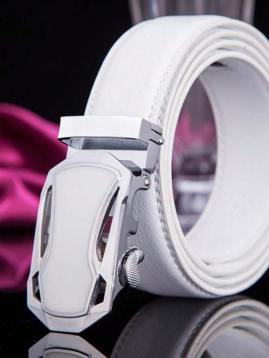 Automatische Gürtelschnalle, weiß, Herbst, Halloween Herbst-Winter Accessoires, geeignet für Teenager, Jugendliche, Herren, Lässig, Outdoor, Sport, Urlaub, Abschlussgeschenke, Geburtstag, Alltagskleidung