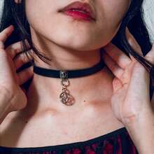 Faux Leather Pentagram Choker Necklace Cute Punk Lolita OFF OFF - Pentagrama pequeño - Ver 2