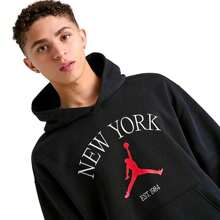 Nike Jordan New York City Pullover Hoodie Black/White-Red HF1489-010 Men's - Black - View 3