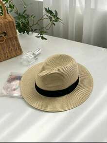 1顶可折叠轻便透气防紫外线宽檐夏季遮阳帽，旅行必备，可折叠防紫外线 - 咖啡棕 - 查看 12